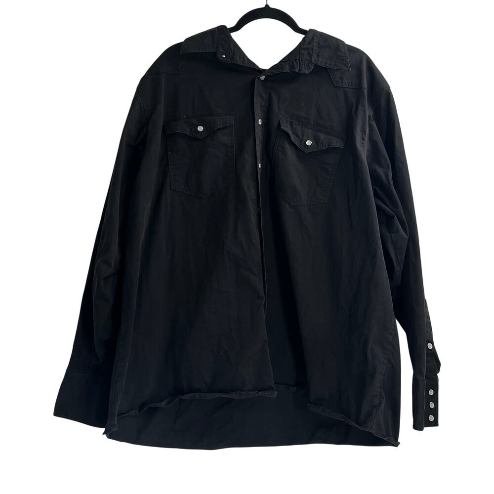 Forge Workwear Black Western Pearl Snap Long Sleeve Cotton Stretch Men’s 2XL
